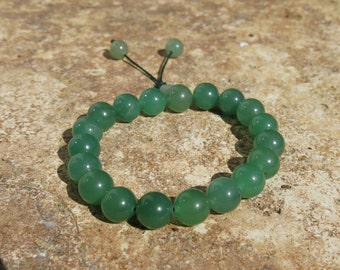Green Aventurine 10mm Mala Prayer beads with sliding closure, 18 beads, Japa Mala. Prosperity, Positivity, Abundance, Love of others.