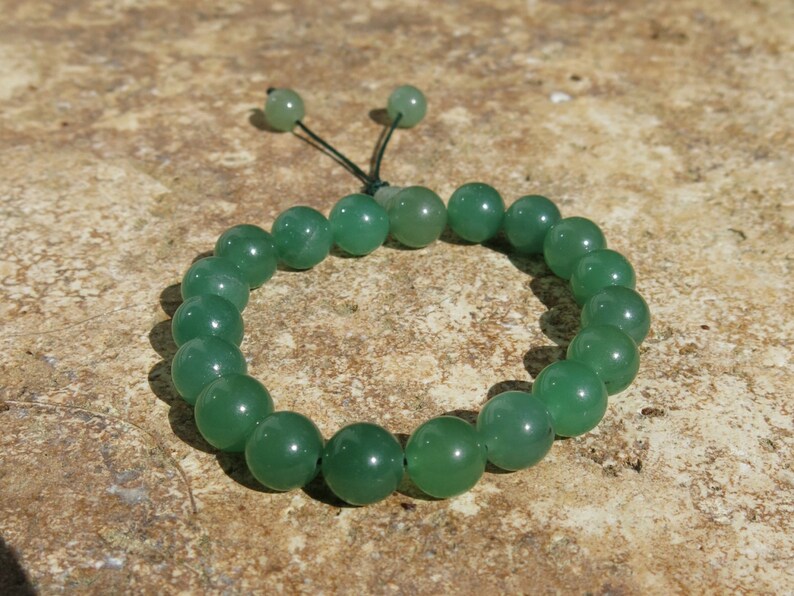 Green Aventurine 10mm Mala Prayer beads with sliding closure, 18 beads, Japa Mala. Prosperity, Positivity, Abundance, Love of others. image 1