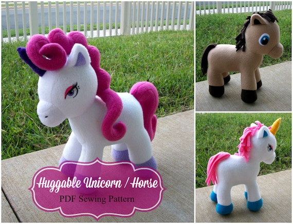 Huggable Unicorn and Horse Pattern - PDF Instant Download