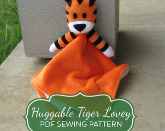 Patrón de peluche de tigre abrazable - Descarga instantánea en PDF