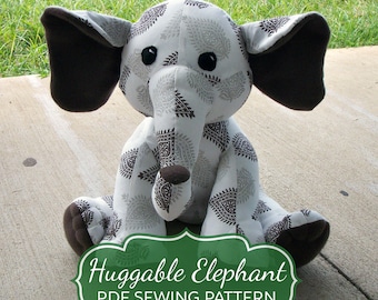 Huggable Elephant Pattern - PDF Instant Download