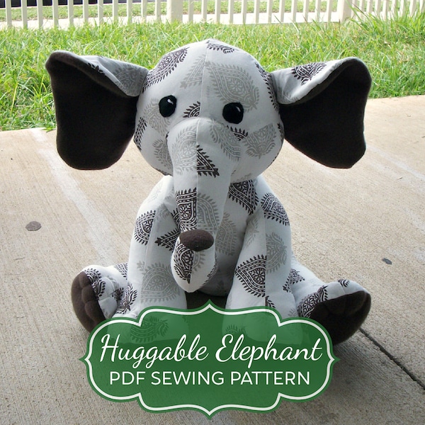 Huggable Elephant Pattern - PDF Instant Download