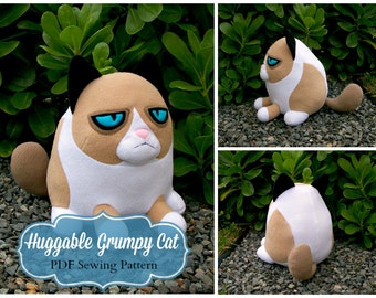 Huggable Grumpy Cat Pattern - PDF Instant Download