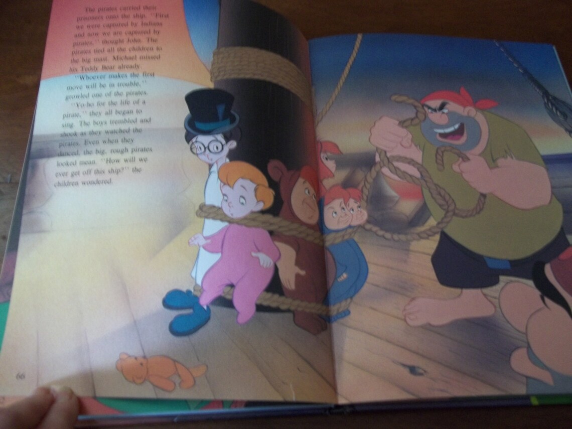 Walt Disney Peter Pan Hardcover Book 1989 Peter Pan Book Etsy