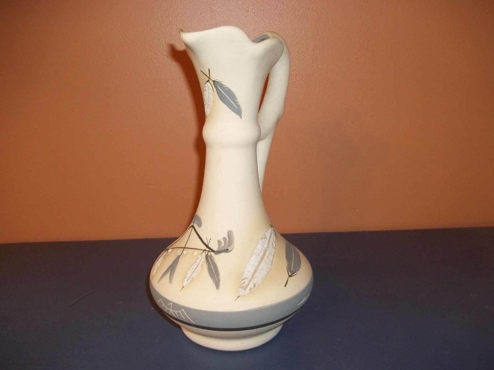 GREY FEATHER POTTERY Pitcher / Vase 10 3/4 / Desert Etsy