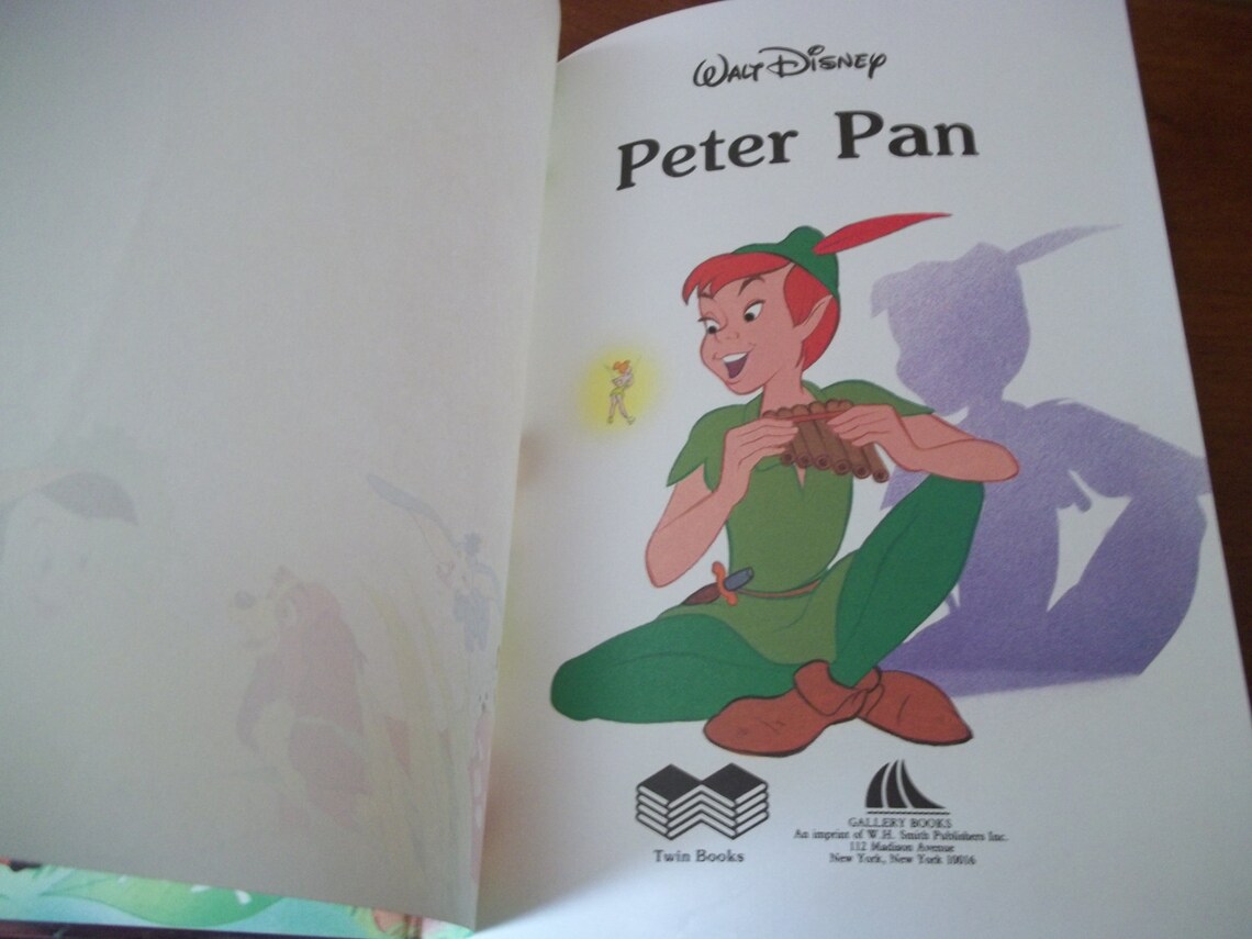 Walt Disney Peter Pan Hardcover Book 1989 Peter Pan Book Etsy