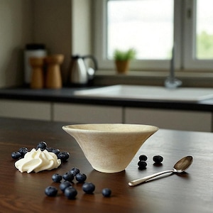Wheel Thrown Handmade Cream Small Serving /Decorative Ceramic Bowl
