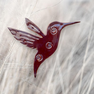 Hand-built Ceramic Hummingbird Wall Art