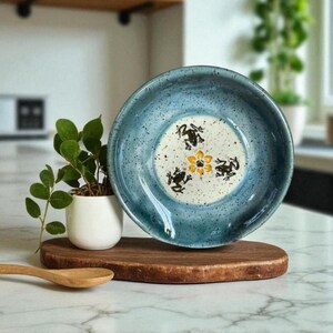 Handmade Wheel Thrown Ceramic Frog Spoon Rest