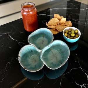 Handmade Ceramic Three Bowl Dip Set &quot;Smash Bowl&quot;