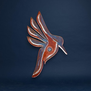 Hand-built Ceramic Hummingbird Wall Art