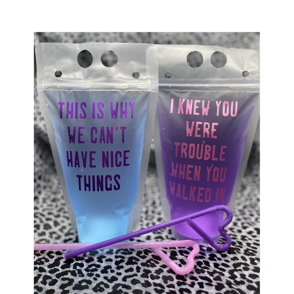 Mixed Swiftie lyrics- Taylor Swift Inspired Drink Pouches for parties, concerts, birthdays, bachelorette-