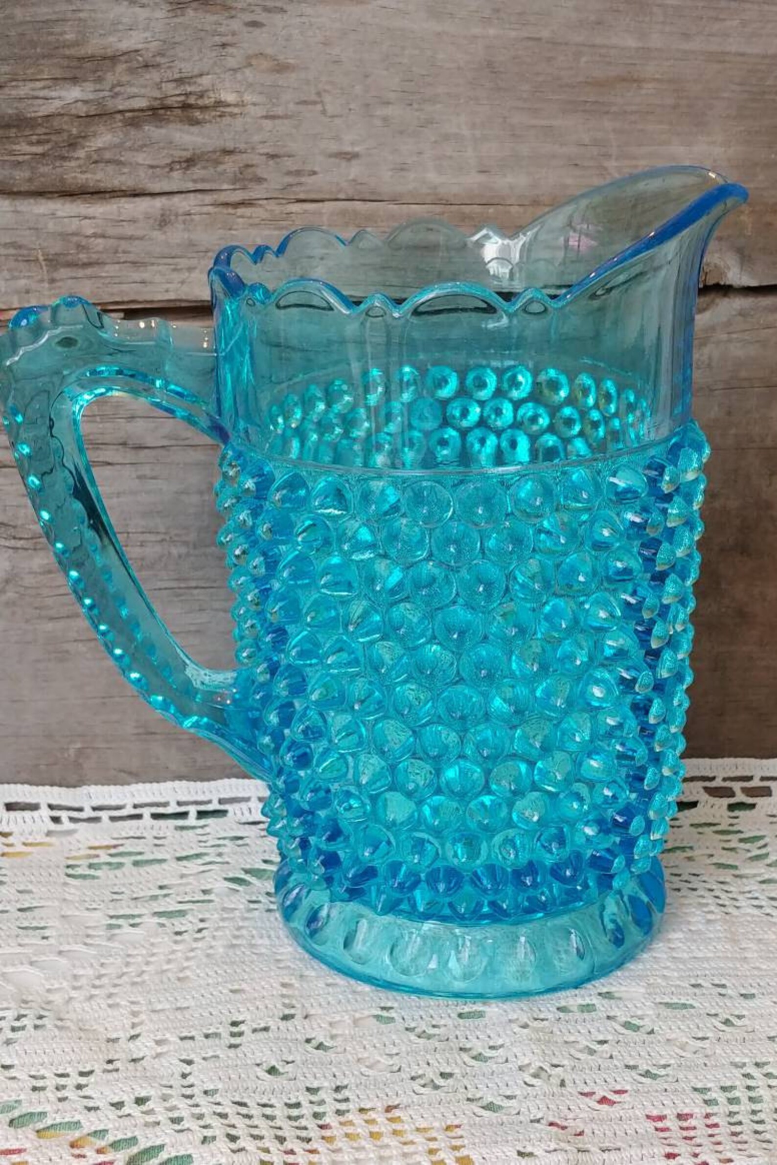 Vintage Blue Hobnail Glass Pitcher/Home and Living/Kitchen and Etsy