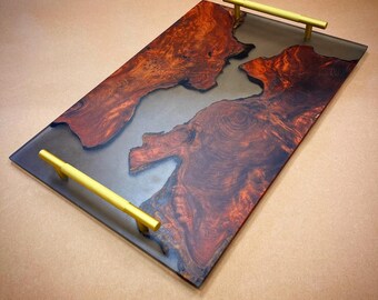 Redwood Burl and Epoxy Serving Tray