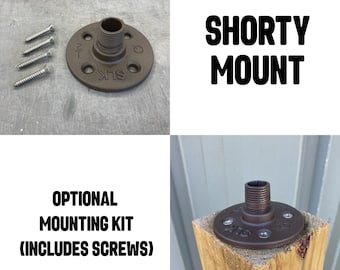 Shorty Mounting Kit (Mount Only) standard 1/2" thread to accept Pleasant Ranch Birdhouses