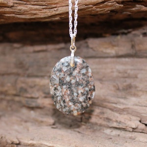 Lake Superior beach stone and sterling silver necklace