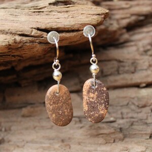 Lake Superior beach stone and sterling silver earrings