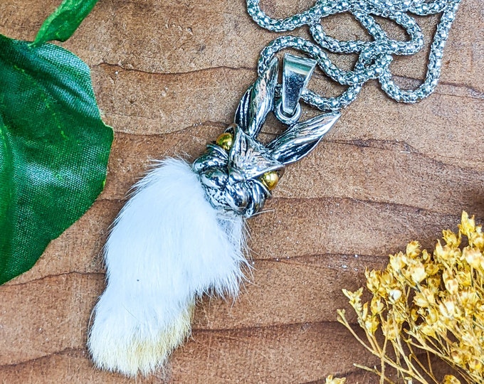 Baby Rabbit Foot Cord Necklace NATURAL Jewelry Luck Lucky curiosities oddities macabre fashion whimsical aesthetic cottagecore witchy