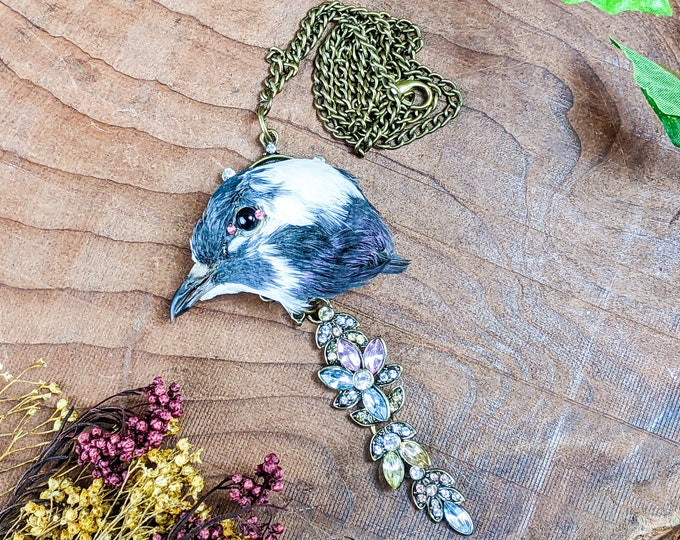 Real Rock Dove Pigeon Head Dangling Necklace taxidermy Oddities Curiosities Preserved Specimen macabre goth alternative style gothic