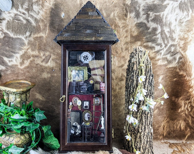 Haunted Mouse House Taxidermy Wall Display Oddities Curiosities preserved halloween gothic spooky decor macabre victorian diorama UNIQUE!