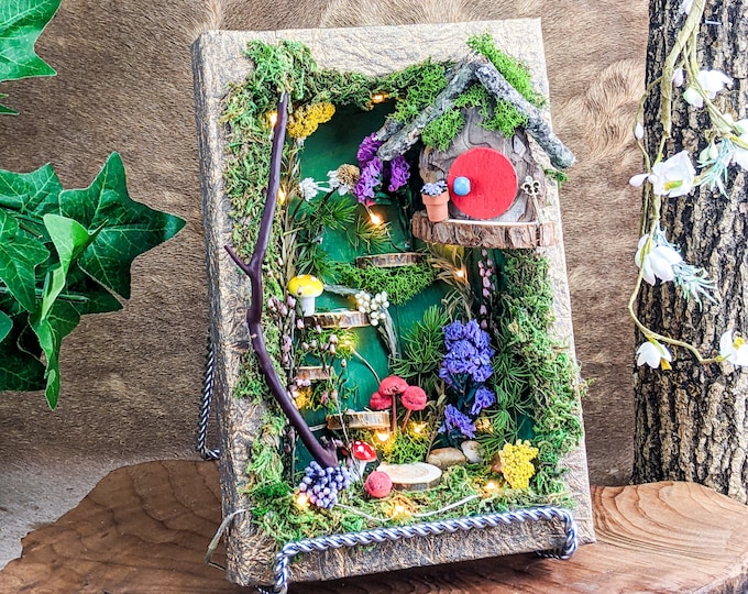 Secret Garden Fairytale Book Display curiosities whimsical display cottagecore aesthetic fairy faeries book lovers fantasy whimsy magic