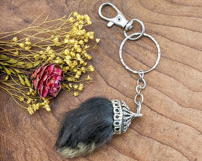 Real Rabbit Foot hook Keychain NATURAL Good Luck curiosities oddities bling talisman preserved specimen bunny foot curio taxidermy gift