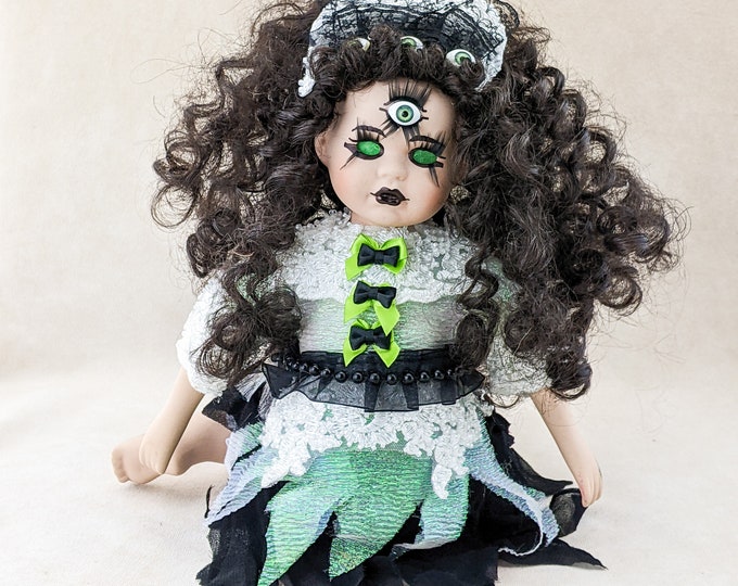 q61 Haunting Doll Collectible Series "Lil' Abby" Oddities Macabre curiosities halloween horror gothic scary display collectible oddity goth