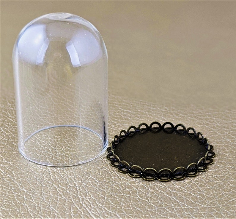 8D Miniature Clear Glass Dome bronze Base 1 1/8 1/12th Etsy