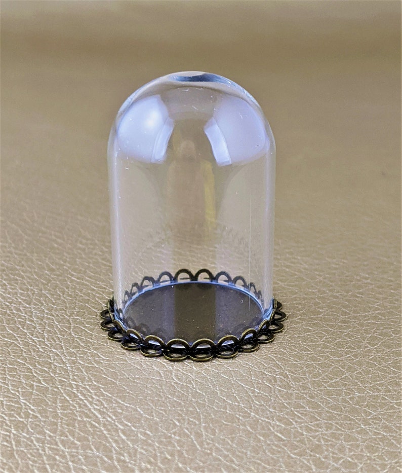 8D Miniature Clear Glass Dome bronze Base 1 1/8 1/12th Etsy