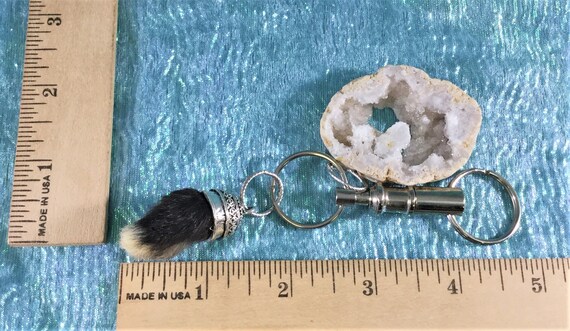 g105n RABBIT Foot Key Chain Hook natural Genuine Lucky purse craft talisman collectible curiosity