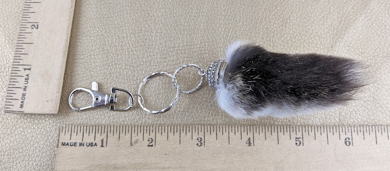 g105n RABBIT Foot Key Chain Hook natural Genuine Lucky purse craft talisman collectible curiosity