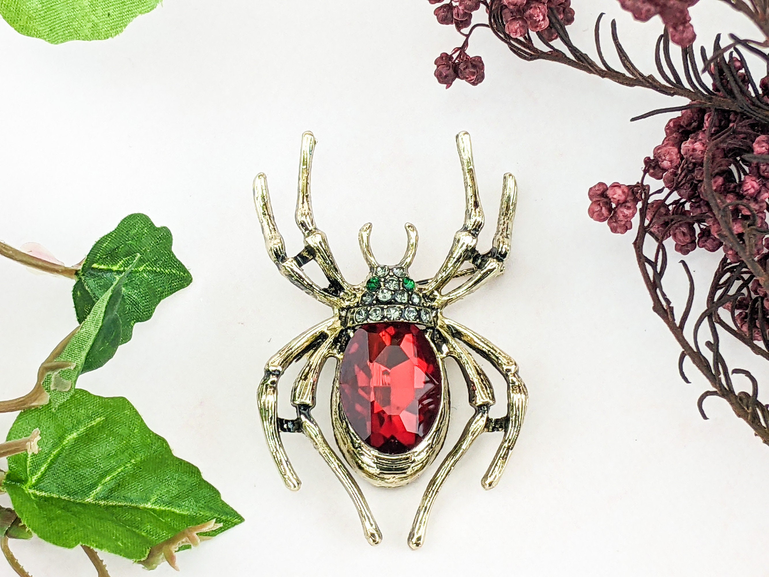 U63l Spider Brooch Pin Jewelry Fashion Arachnid Scary Witch 