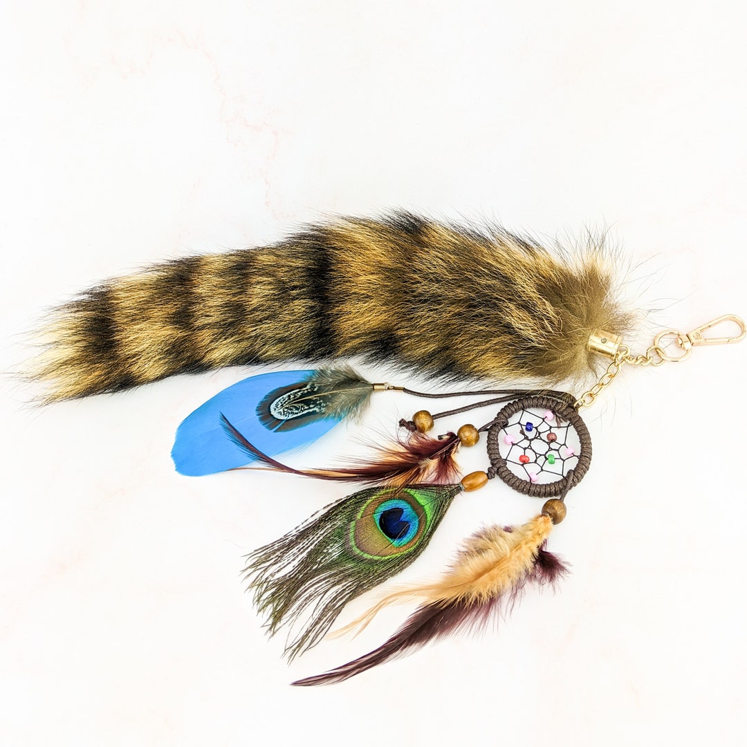 CRT5 Taxidermy Oddities Raccoon Tail Key Chain Talisman Purse Etsy
