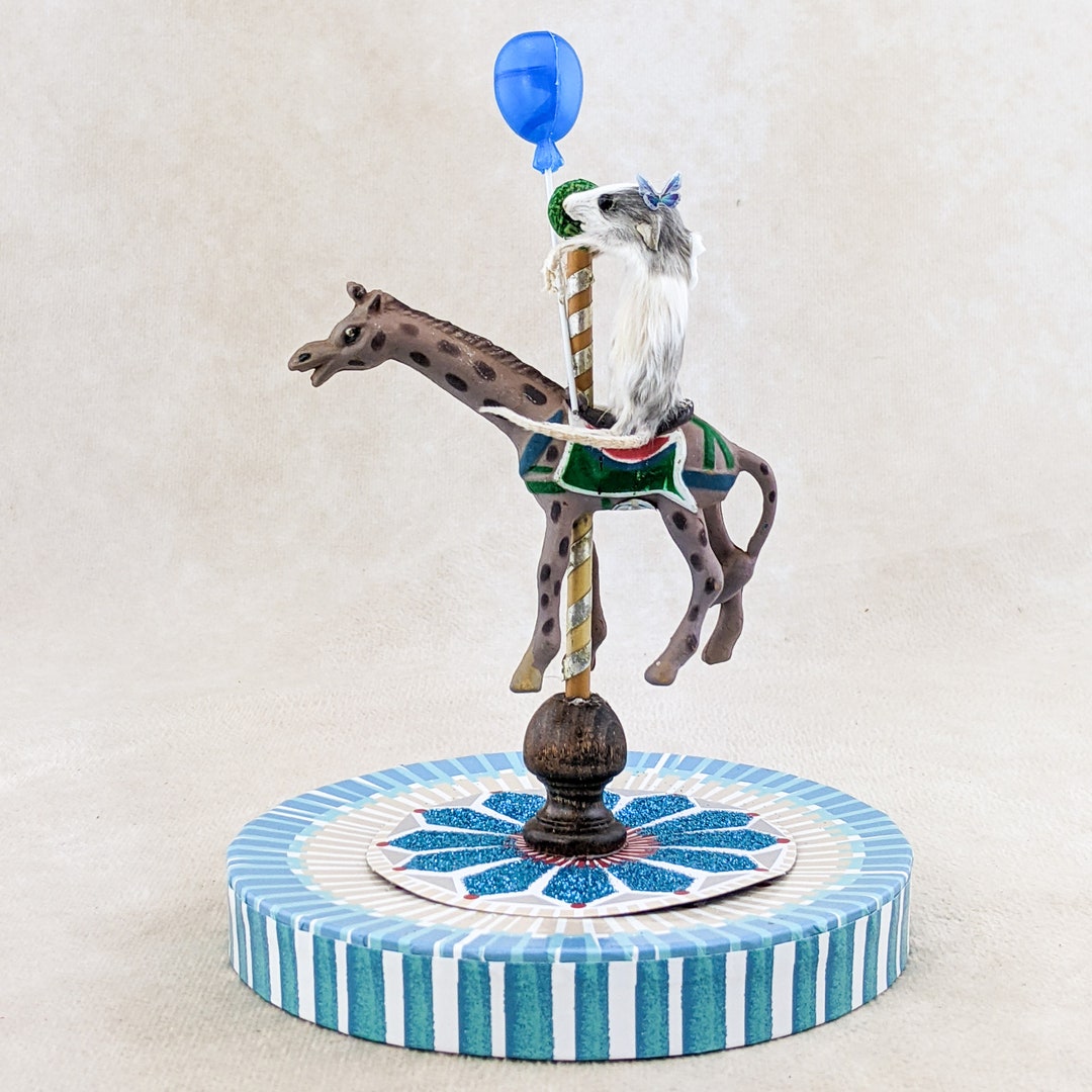 P94c Mouse Carnival Circus Carousel Giraffe Ride Taxidermy Oddities ...