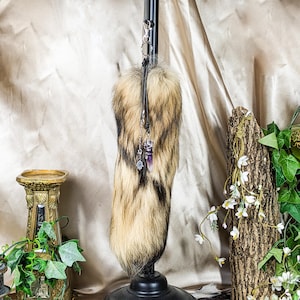 LG Finn Raccoon Tail Key chain & charms talisman Finnish removable necklace oddity Curiosity collectible keychain animal fur accessory gift
