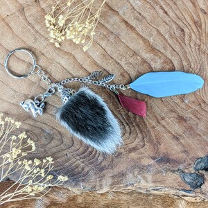 RABBIT Tail Keychain Hook and charm NATURAL Genuine Lucky purse crafts accessory oddity good luck Genuine talisman collectible specimen gift