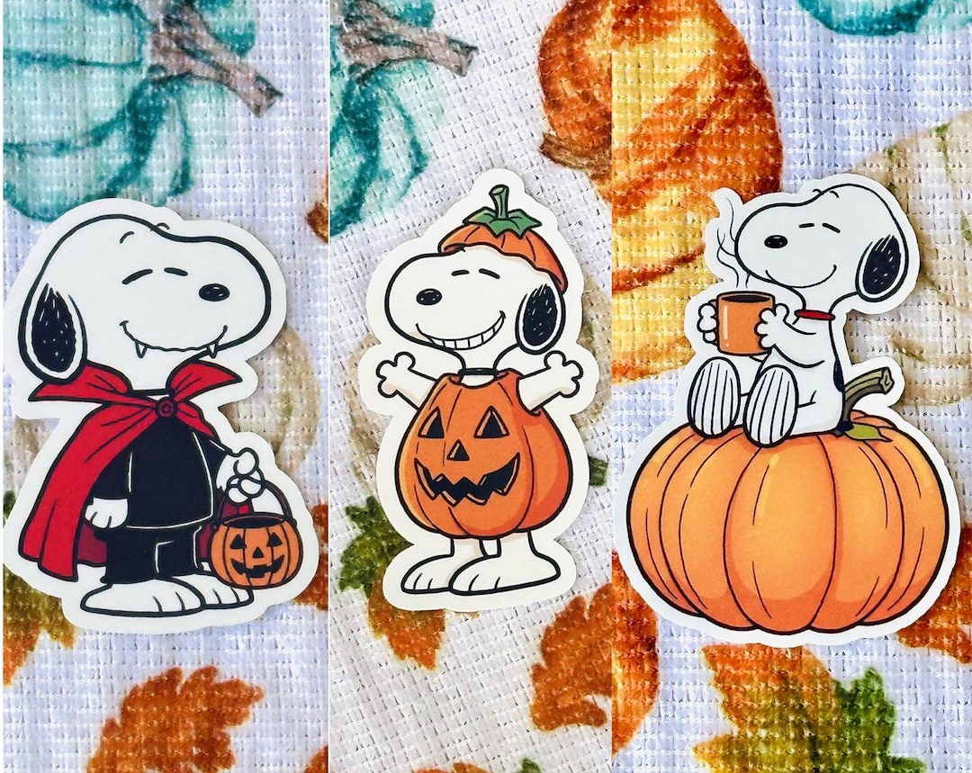 Snoopy Halloween Stickers: Waterproof Vinyl Decals for Laptop