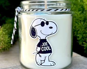 Snoopy Joe Cool Soy Wax Candle, Peanuts Gang, Vanilla Scented