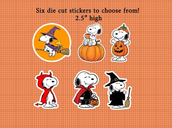 Snoopy Halloween Stickers: Waterproof Vinyl Decals for Laptop, Water Bottles - NEWLY ADDED Die Cut Stickers