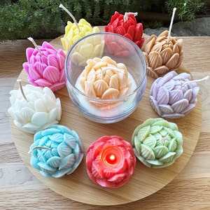 Water Lily Candle: Lotus Blossom Flower Votive - Meditation Gift