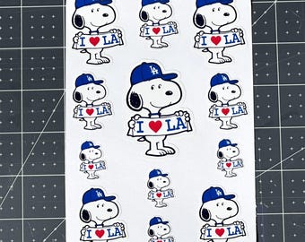 Snoopy-Sticker Sheet, LA Dodgers, I Love LA Stickers