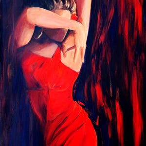 Dancer in Red - Passionate Flamenco art print