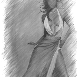 Black and white woman art print on paper, sexy black and white art ,Sensual woman print on paper 8x12, Wall decor art print, Free shipping