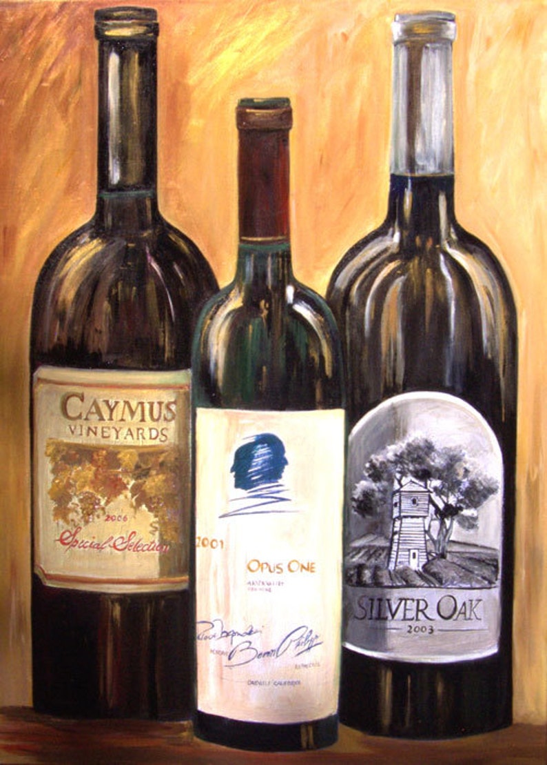 Wine Art Print on Canvas Bordeaux wine bottles canvas print Etsy