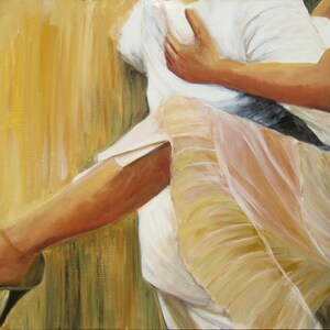 Tango legs art print- Dancing tango legs Female dancers legs dressed in bronze and white skirt and- gift 50 and under, Free shipping