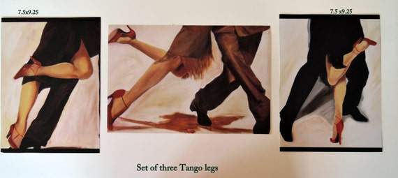 tango dancers legs painting with red shoes Modern art wall decor perfect wedding gift canvas art Tango painting