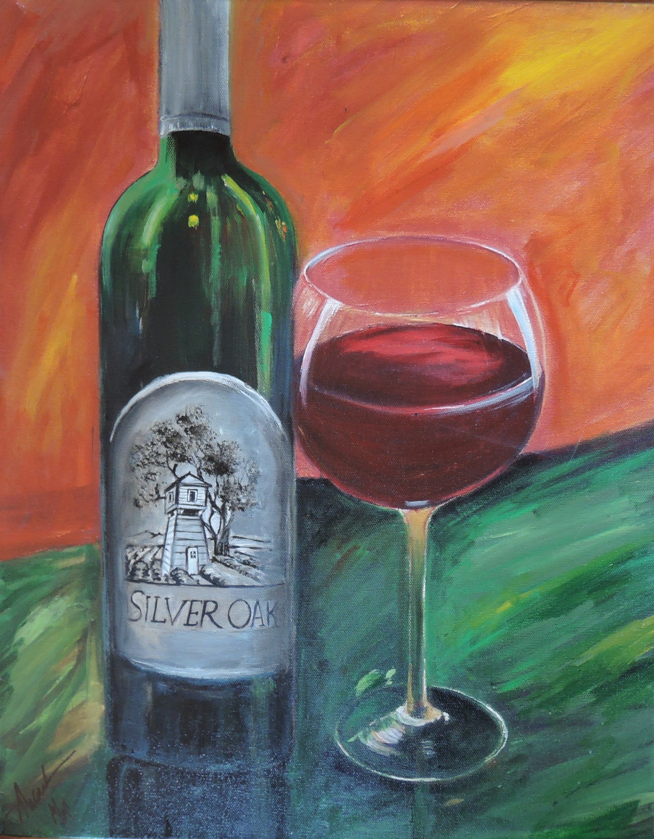 Wine bottle painting deals