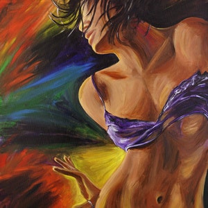 Frauenbüste im lila Bikini, Druck einer schönen sexy Frau im Bikini, Kunstdruck auf Papier, Titel &quot;&quot;Secret&quot;&quot; Versandkostenfrei.&quot;