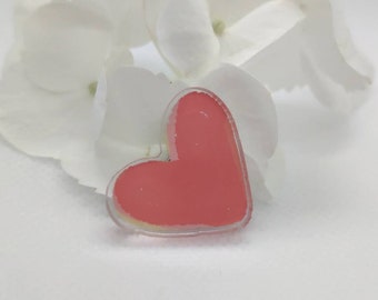 Mini Heart Pin | Mother's Day Gift | Pink Badge