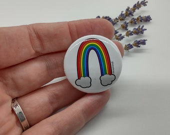 Rainbow Button | Easter Basket Filler | Pride Badge | Barista Apron Pin | ROYGBIV